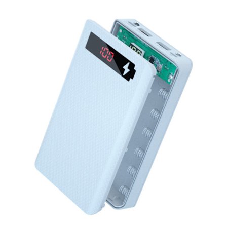 18650 Power Bank för Case Dual USB Mobiltelefon Laddning Trådlös Laddare Batterilåda Mobiltelefon Ersättningsdelar