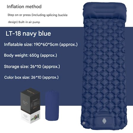 Självuppblåsande Campingmadrasser: Tjock och Lätt Enkel Campingmadrass, Uppblåsbar och Sammankopplingsbar Dubbel Campingmatta och Kompakt Uppblåsbar