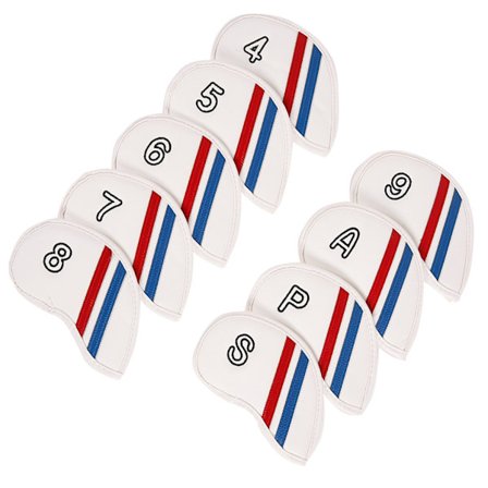 9 stk. PU Golf Headcover Beskyttelsescover Vandtæt Golf Jern Head Cover