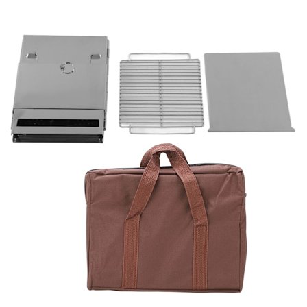 Bærbar Camping Komfur Stor Rustfrit Stål Integreret Sammenklappelig BBQ Komfur Kogeplade til Hjem Have Udendørs