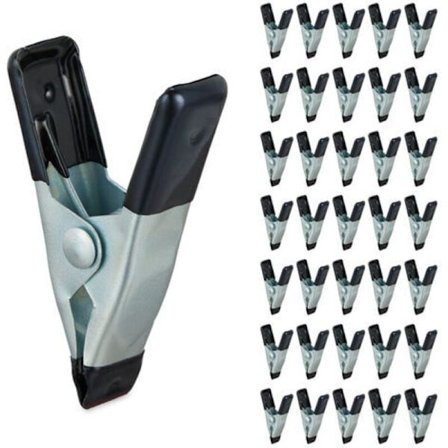 36 stk. Klemmer, Limklemmer for DIY, Modellbygging, Metall, Klembredde 20mm, Små Svarte Klemmer