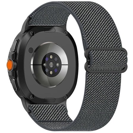 Nylon Klockarmband för Samsung Galaxy Watch8 44mm / 40mm / Watch8 Classic 43mm / 47mm / Watch Ultra 2 Elastiskt Armband Mörkgrå