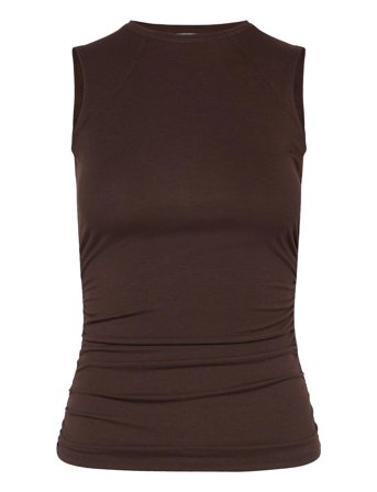 Monki Rushed Side Top - Brown - XXS