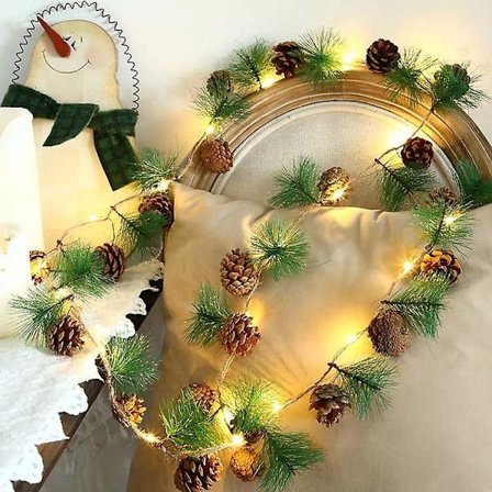 Joulukuusen käpy valosarja kulkusella, sisä- ja ulkokäyttöön