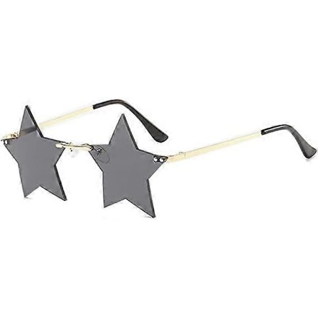 Ramlösa stjerneformede solbriller Personlighed solbriller til kvinder/mænd Festbriller personlighed pentagram briller
