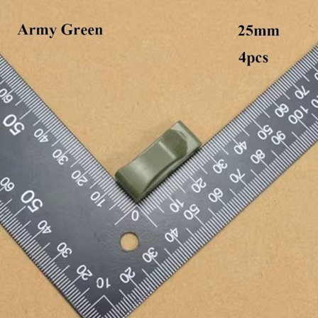 4kpl Molle-nauhasolki Hihnan päätypidike ARMY GREEN 25MM