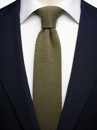 John Henric Men's Olivgrüne Strickkrawatte Size 6