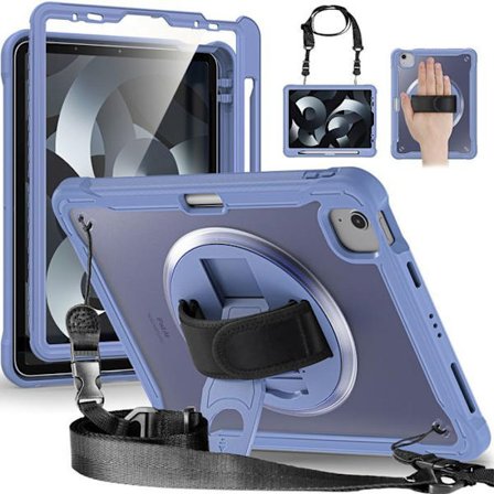 Cover til iPad Pro 11" - Fuld beskyttelse - Stødabsorberende - Rem - Lilla - TPU og PC