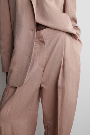 COS Women's Relaxed Fluid Wide-Leg Trousers in Pink
