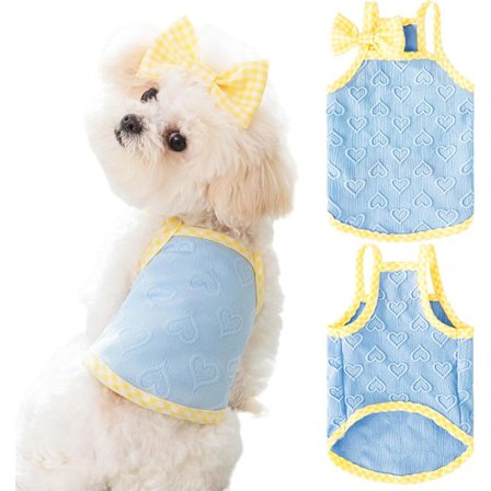 1 stk. Hund Sommer Tøj Hvalp Hjerte Vest Skjorte Åndbar Kæledyr Ærmeløs Tank Top til Lille Medium Hund Kat Blå