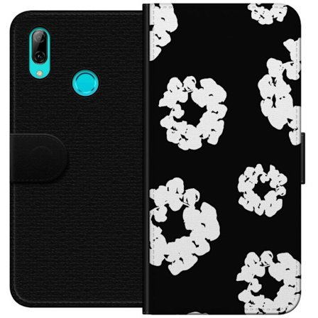 Huawei P smart 2019 Lommeboketui Contemporary Tears-look med denimfølelse og blomstermotiver som skaper en moderne, eksklusiv og trendy byestetikk