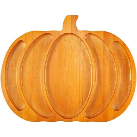 Halloween Gresskarformede skjærebrett i tre, kakefat/serveringsbrett/tallerken, for tørket frukt-dessert, hjemmebruk