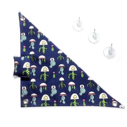 Reptilhängmatta Gunga Säng Däckstol Stege med Klibbig Hacke och Sugkopp för Skäggagam Leopard Gecko Råtta Ödla(blå)