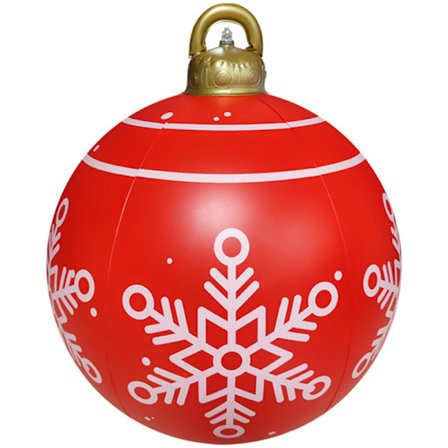 Lysende PVC Oppblåsbar Julekule, 26 Tommer Stor PVC Oppblåsbar