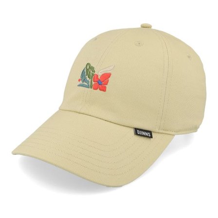 Djinns - Beige unconstructed Keps - M-flowers Beige Dad Cap @ Hatstore