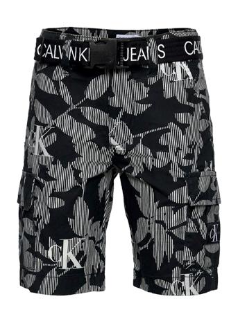 Aop Leaf Print Shorts Black Calvin Klein