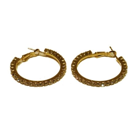 Runde øredobber med hvite steiner