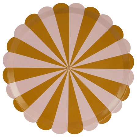 Papptallerkener Stripete Brun/Rosa 6-pakning