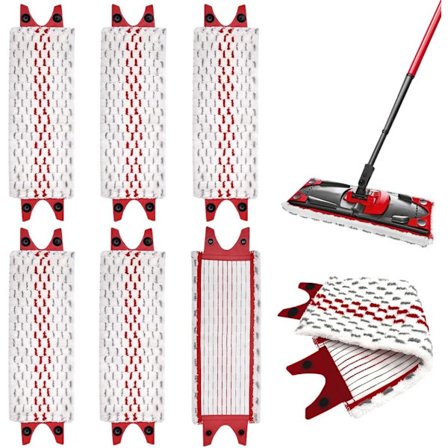 Gulvrensningsudskiftningspuder Mikrofiber, 6-pak Moppepuder Lille, Spraymoppe Udskiftningspuder, Tørreudskiftningspuder til UltraMax/UltraMaT 2-i-1