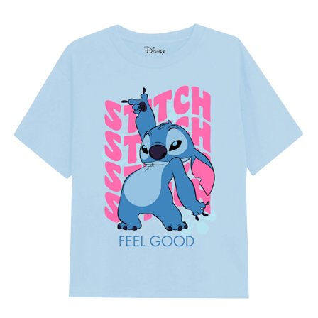 Lilo & Stitch Flickor Vågig T-shirt 3-4 År Ljusblå