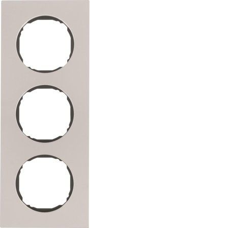 Hager 10132614 Täckram för dosa Berker R.8, rostfri 3-fack, Strömbrytare & vägguttag