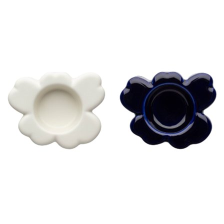Marimekko Unikko Shape värmeljushållare 2-pack, cobalt/matte white | Inredning > Ljusstakar & Lyktor > Ljusstakar > Ljusstake | Bagaren och Kocken