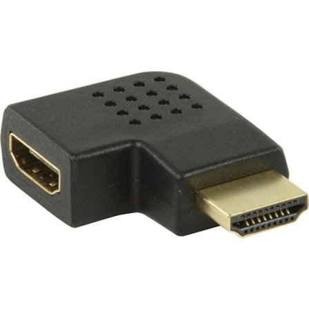 Högervinklad HDMI adapter, Svart