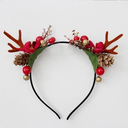 Julehovedbånd Blomster Gevir Hovedbånd Hovedbeklædning Elg Hjortedyr Hårstykke Hovedbeklædning Halloween Hårtilbehør til Kvinder og Piger