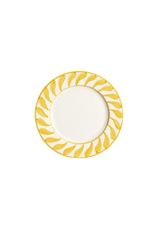 Pick A Poppy Swirl Assiett - 22 Cm Glas & porslin Gul