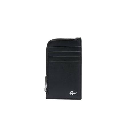 Lacoste Fitzgerald leather zipped cards door , Zwart , Heren , Maat: ONE Size Portefeuilles