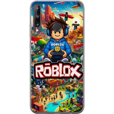 Kompatibel Mobilcover til Huawei P40 lite E Roblox-verden med spilkarakterer og farverige eventyr fyldt med action og flyvende køretøjer