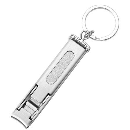 Kompakt negleklipper i rustfrit stål med nøglering