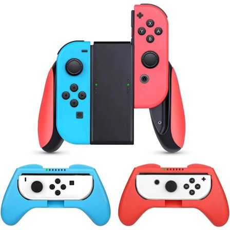 Kompatibel med Nintendo Switch/Switch OLED Joy-Con, 3 i 1 Slitstarkt Game Switch Controller Handle Case Kit