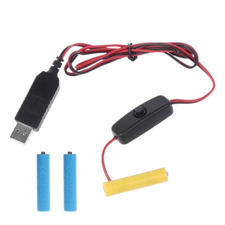 3 AAA Dummy Batteriadapter USB Power Kabel Byt ut 3 AAA-batterier för Radio Leksaker Barn Keyboard Piano