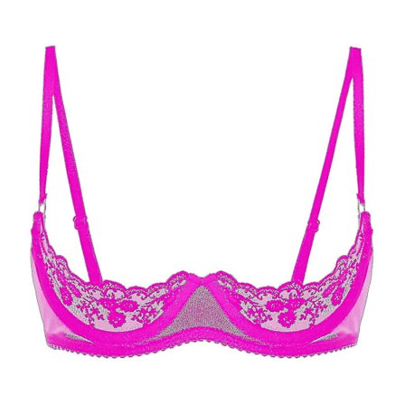 Dame 1/2 kop push-up bøjle blonde bh lingeri åben bryst kop bh toppe justerbar strop svamp polstret brassiere undertøj