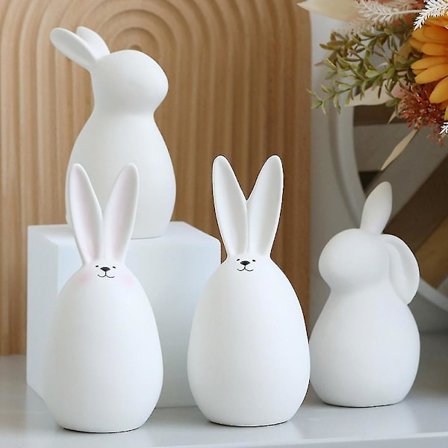 Keramisk Kanin Model Skulptur Desktop Elskelig Ornament Statue Dekoration Gave