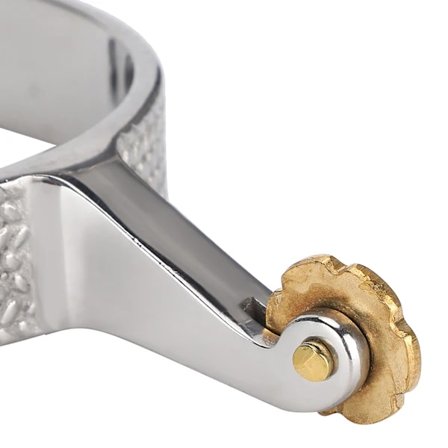 Hestesporer Western Rustfritt Stål Riding Hest Roping Sporer med Messinggir for Menn