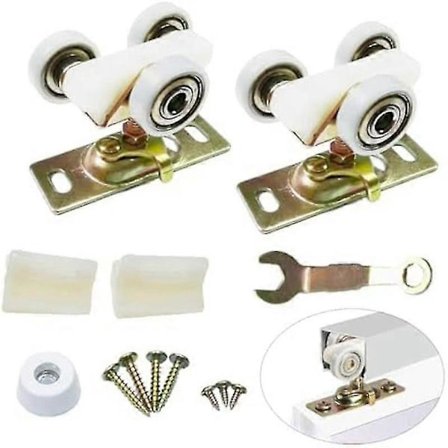 2-pack Skjutdörrsbeslag Topphängare Rullar Hjul Montering Passar Del 1125 & 1500 Beslagssats
