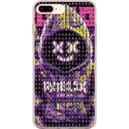 Yhteensopiva Puhelinkuori Apple Apple iPhone 7 Plus Roblox-huppari suunniteltu sadoista pienistä Roblox-hahmoista, luova mosaiikkisuunnittelu lila ja