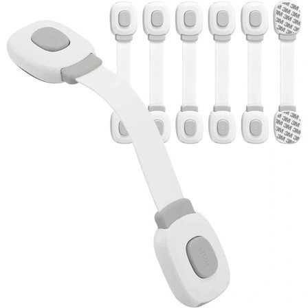 Babysikkerhetsdørstopper 6-pakning, låsbare skuffer skaplåser DXGHC