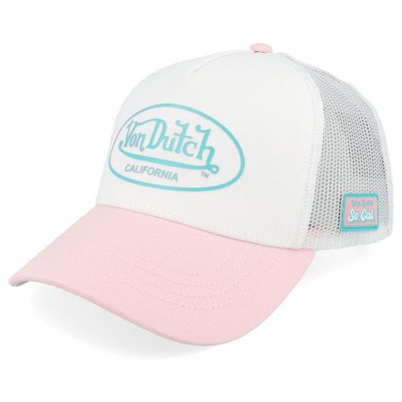 Von Dutch - Vit trucker Keps - Baseball Suedin White/Pink A-Frame Trucker @ Hatstore