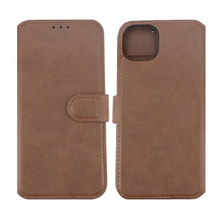 iPhone 15 Plus Plånboksfodral Läder Rvelon - Brun