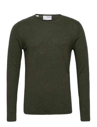 Slhrome Ls Knit Crew Neck Green Selected Homme