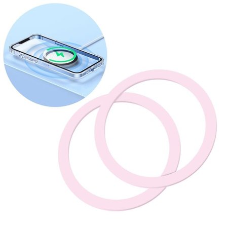 Joyroom Set med magnetiska metallringar för smarttelefon 2 st. rosa (JR-Mag-M3)