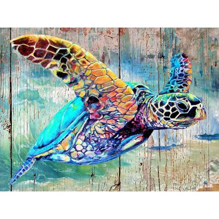 Täysi timantti 5D timanttimaalaus kilpikonna timanttimaalaussarja aikuisille ja lapsille eläinpyöreä strassi maalaa timanttisarja käsityöt, 12x16 