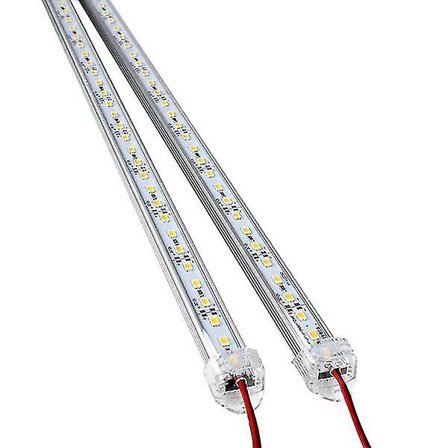 2 stk. DC 12V 50cm Aluminium Rigid LED Strip Bar Lys (hvit)