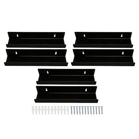 6 stk. Sort Akryl Vinylplade Hylde Vægmontering Flydende Albumholder til Hjemmekontor Dekoration