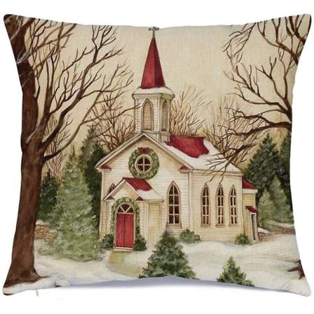 Kuddfodral 18x18in Xmas Series Kuddförsedd Fyrkantig Set Med 4