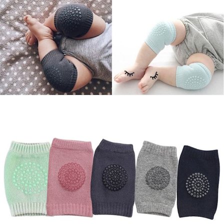 Knebeskyttere med Anti-skli - Baby / Barn - Krypebeskyttelse - Sklisikre Svart