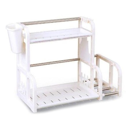 Kök Organisation Multifunktionell 2-lagers Kryddhylla Skärbräda Dubbel Hylla Förvaringsställ